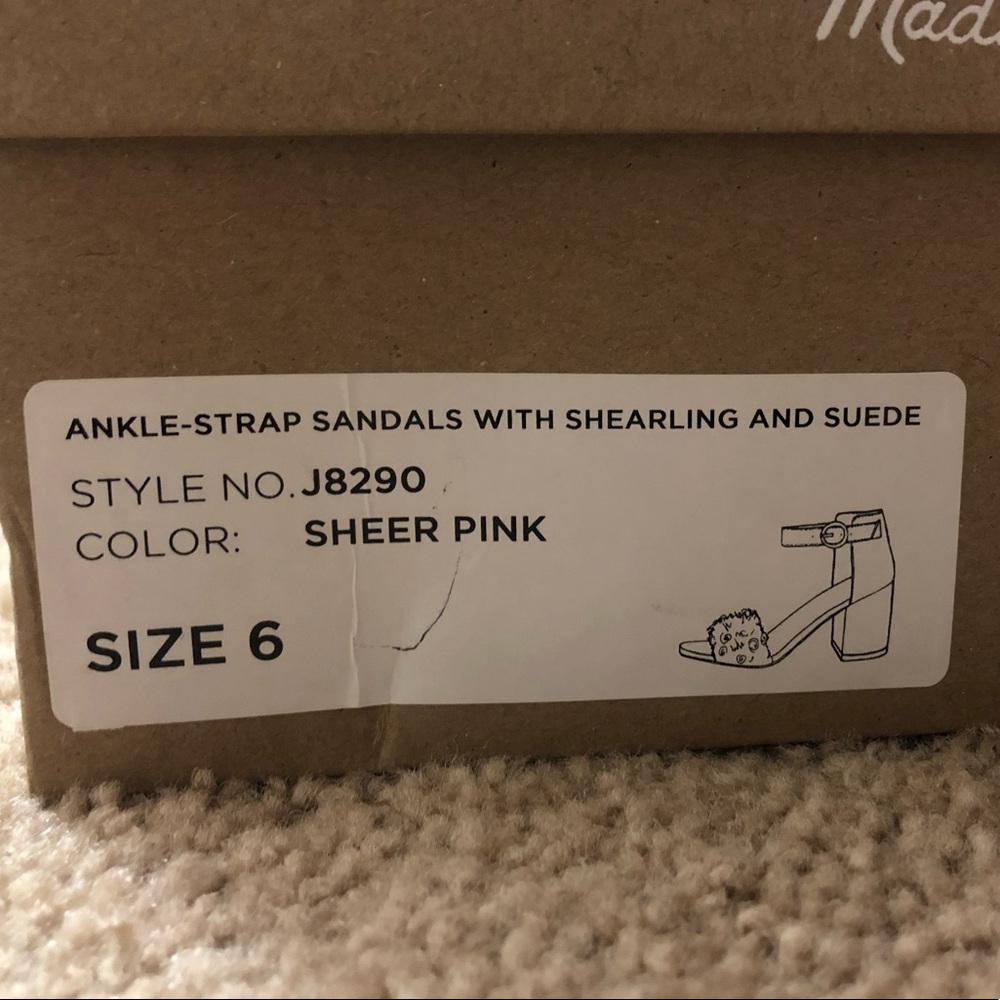 NIB Madewell Shearling/Suede Block Heel Sandal - Picture 3 of 8
